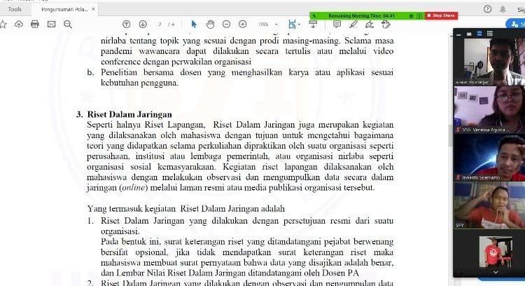 Perkuliahan Daring Serta Penyesuaian Sistem Magang Masa Pandemi Covid-19