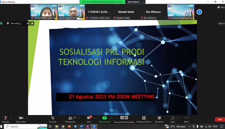 Sosialisasi Praktik Kerja Lapangan untuk Mahasiswa Program Studi Teknologi Infromasi