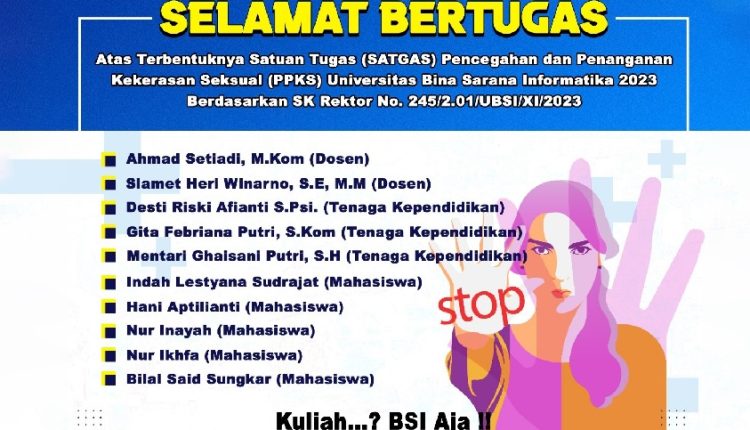 Universitas BSI Resmi Bentuk Satgas PPKS