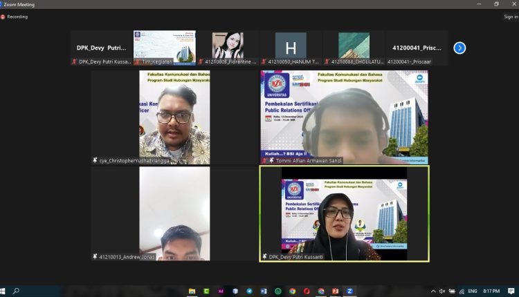 Program Studi Hubungan Masyarakat Gelar Pembekalan Sertifikasi Kompetensi untuk Mahasiswa