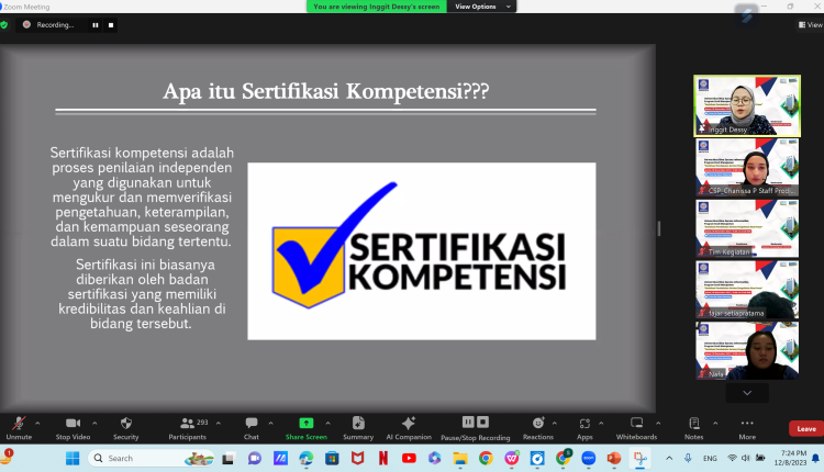 Sosialisasi Pelaksanan Uji Sertifikasi Kompetensi Pengelola Riset Pasar Program Studi Manajemen