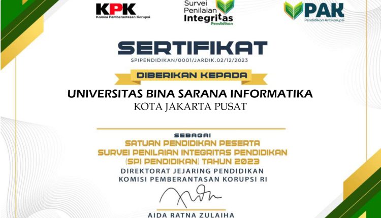 Sertifikat Integritas