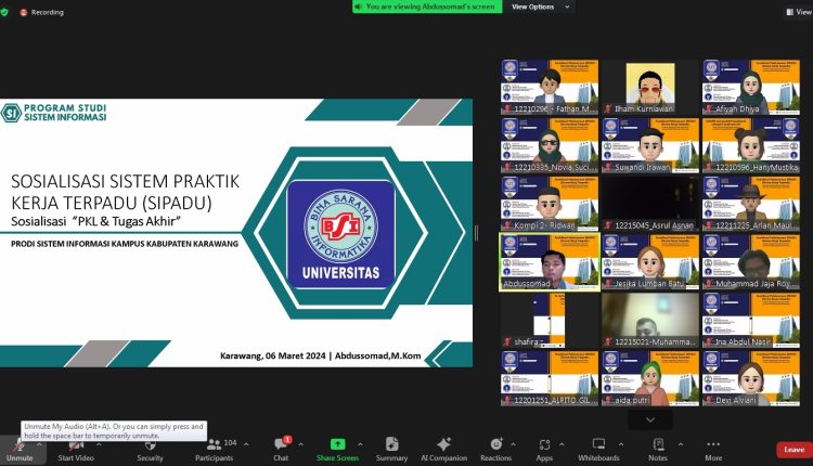 Prodi Sistem Informasi Universitas BSI Menggelar Sosialisasi Sistem Praktik Kerja Terpadu untuk Persiapan Karier Mahasiswa