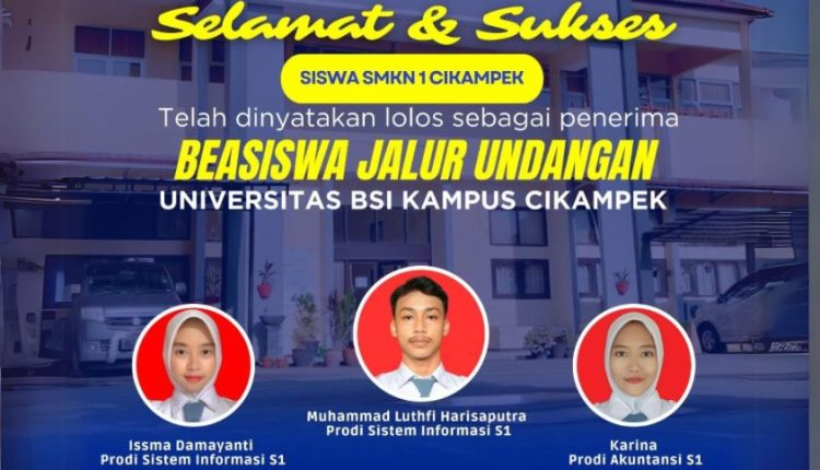 Keren! Siswa-Siswi SMKN 1 Cikampek Mendapatkan Beasiswa Jalur Undangan dari Universitas BSI Kampus Cikampek
