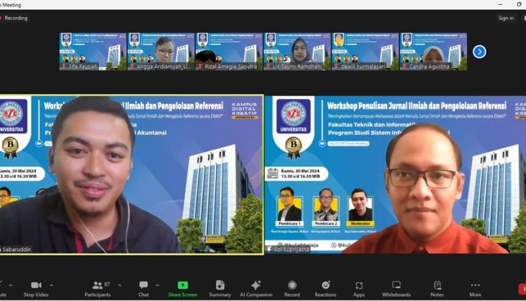 Bekali Mahasiswa Teknik Penulisan, Prodi Sistem Informasi Akuntansi Gelar Workshop Penulisan Jurnal Ilmiah dan Pengelolaan Referensi