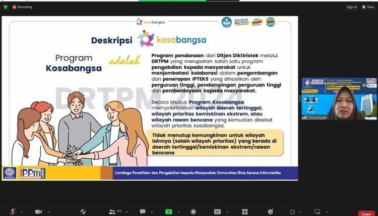 LPPM Universitas BSI Bekali Dosen Dengan Keterampilan Penyusunan Proposal Melalui Sosialisasi Program Kosabangsa Tahun 2024