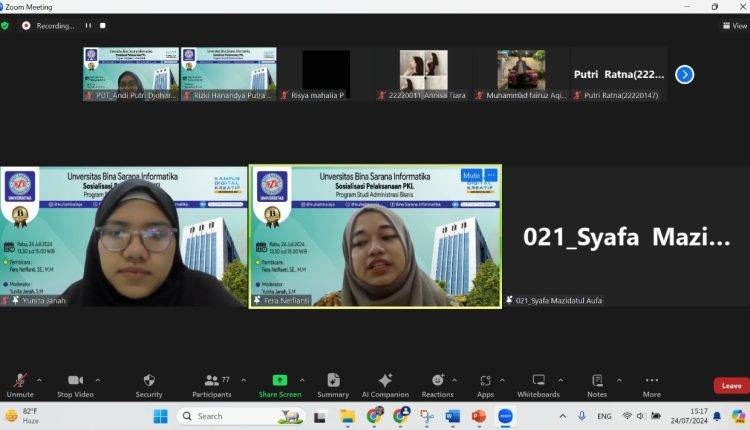 Sosialisasi Outline PKL untuk Mahasiswa Program Studi Administrasi Bisnis Universitas BSI