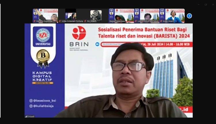 Mahasiswa Universitas BSI Mendapatkan Kesempatan Menerima Bantuan Riset Bagi Talenta Riset Dan Inovasi (BARISTA) Tahun 2024