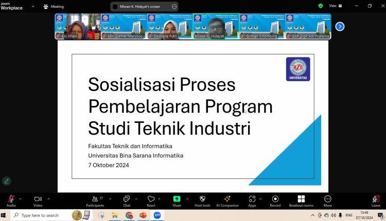 Prodi Teknik Industri Sosialisasikan Proses Pembelajaran kepada Dosen Universitas BSI