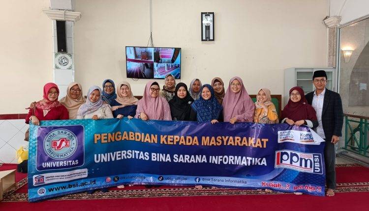Dosen Universitas BSI Membekali Remaja Masjid Jami’ Al Muttaqin Dalam Pelatihan Menulis Kalimat Berbahasa Inggris