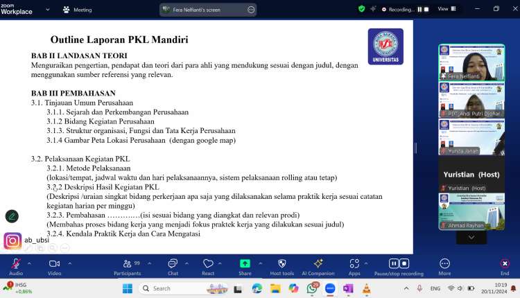 Pembekalan Laporan PKL Mahasiswa Administrasi Bisnis Universitas BSI: Persiapan Menyusun Laporan Berkualitas