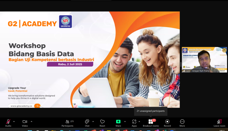 Mahasiswa UBSI mengikuti workshop penguasaan database bersama G2 Academy