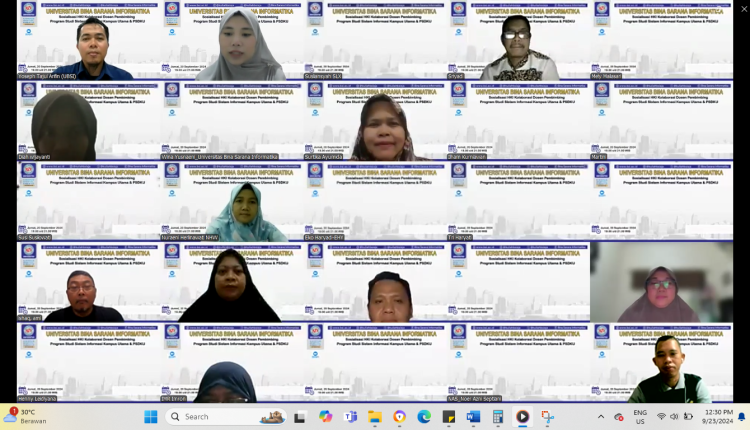 UBSI Gelar Sosialisasi HKI untuk Dosen Pembimbing Skripsi dan Tugas Akhir
