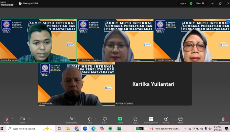 UBSI Bangun Budaya Mutu Tridharma melalui Audit Mutu Internal LPPM Siklus 7