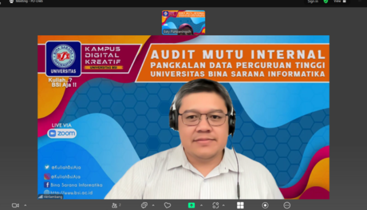 Pelaksanaan Audit Mutu Internal Siklus 7 Tahun 2025 di UBSI melalui Zoom Meeting untuk peningkatan mutu pelaporan PDDIKTI