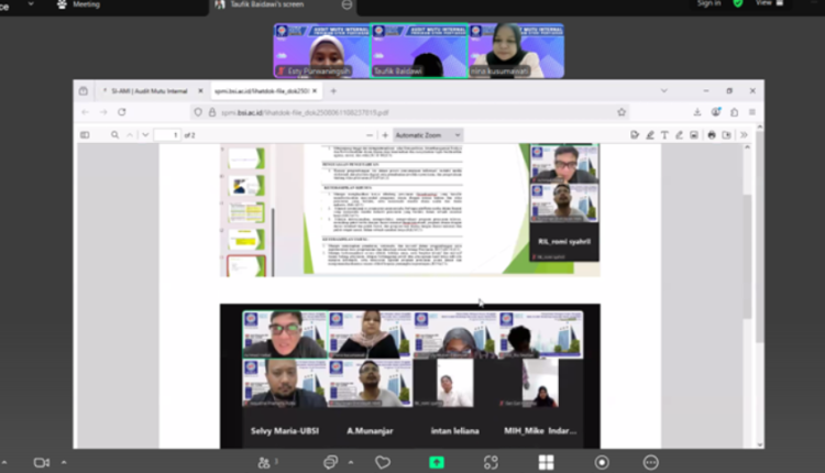 Audit Mutu Internal Program Studi Penyiaran UBSI melalui Zoom Meeting, 23–24 Juli 2025
