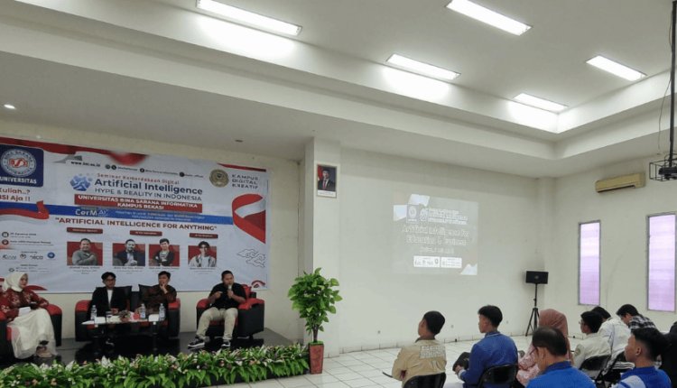 Suasana Seminar Kemerdekaan Digital UBSI Kampus Bekasi dengan topik AI for Business: Dari Startup Hingga Korporasi, Semua Bisa Manfaatkan AI