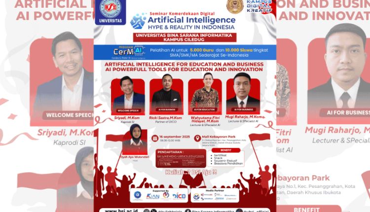 Poster Seminar UBSI Kampus Ciledug 2025 Angkat Tema AI