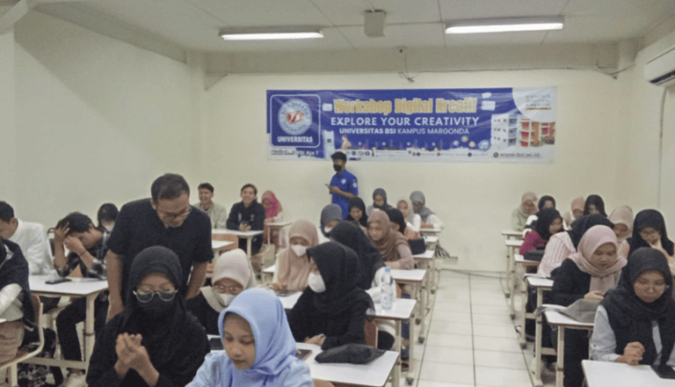 Suasana Workshop Digital Kreatif UBSI Kampus Margonda dengan tema Artificial Intelligence