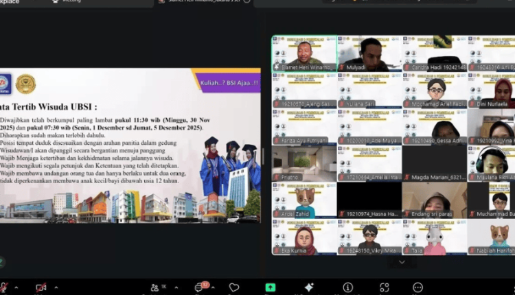 Kegiatan Pembekalan Pra Wisuda dan Tracer Study 2025 UBSI yang digelar secara daring