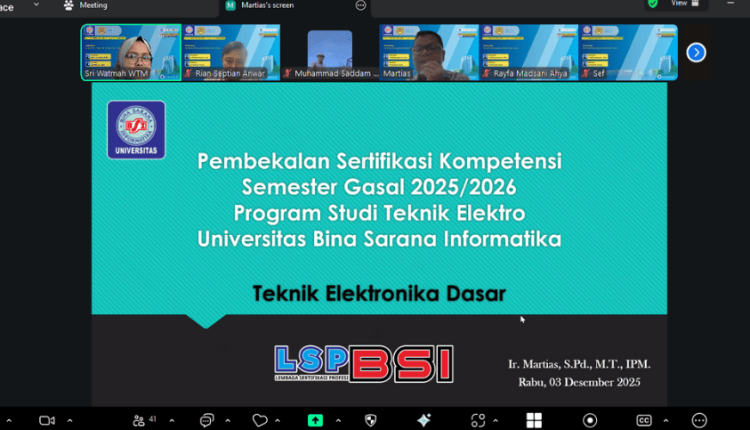 Mahasiswa UBSI mengikuti Workshop Sertifikasi Kompetensi Elektronika Dasar