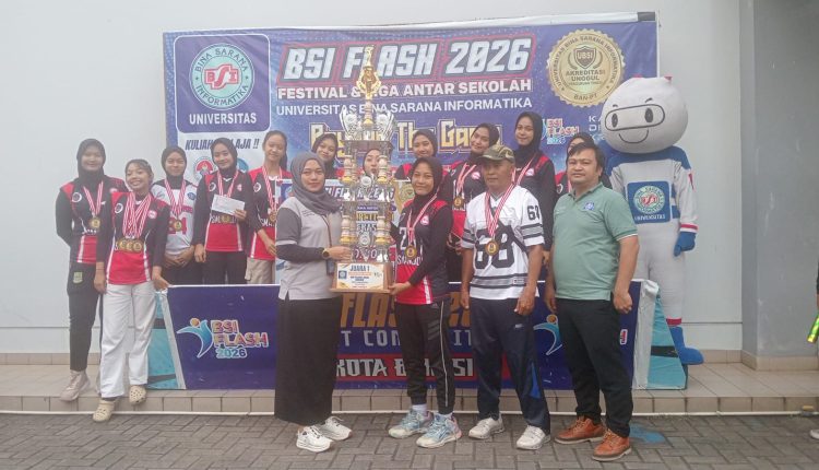 Drama Kejar Set Demi Set, SMAN 7 Tambun Selatan Akhiri Laga dengan Gelar Juara 1 di UBSI