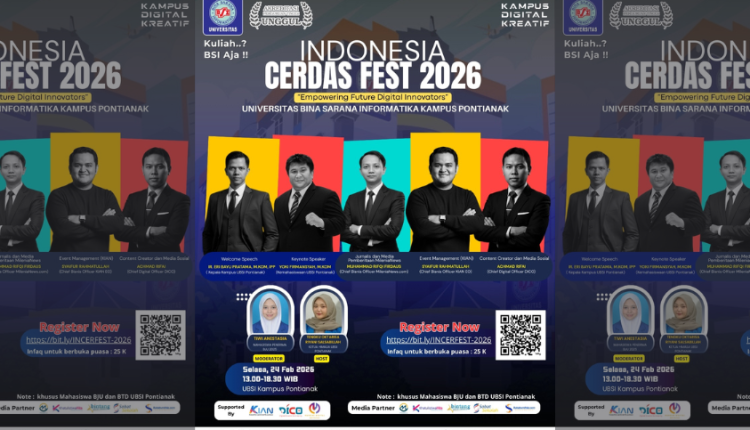 Indonesia Cerdas Fest 2026 Siap Digelar, UBSI Kampus Pontianak Dorong Mahasiswa Jadi Inovator Digital