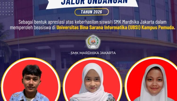 Tiga Siswa Berprestasi SMK Mardhika Jakarta Timur Raih Beasiswa Jalur Undangan UBSI