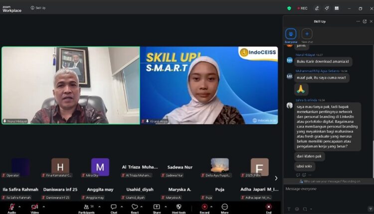 Mahasiswa UBSI Kampus Solo Dipercaya Jadi Moderator Skill Up! S.M.A.R.T IndoCEISS