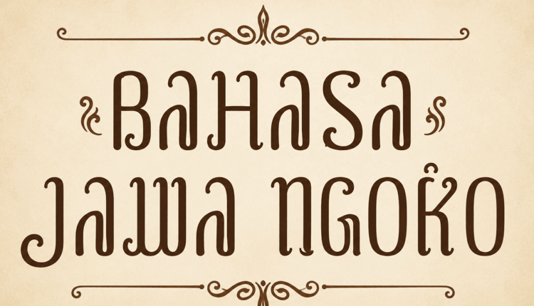 bahasa jawa ngoko